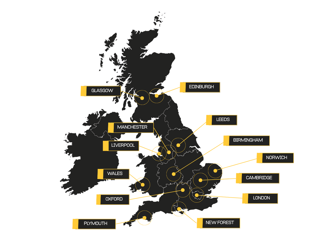 Lion Machines UK service network map