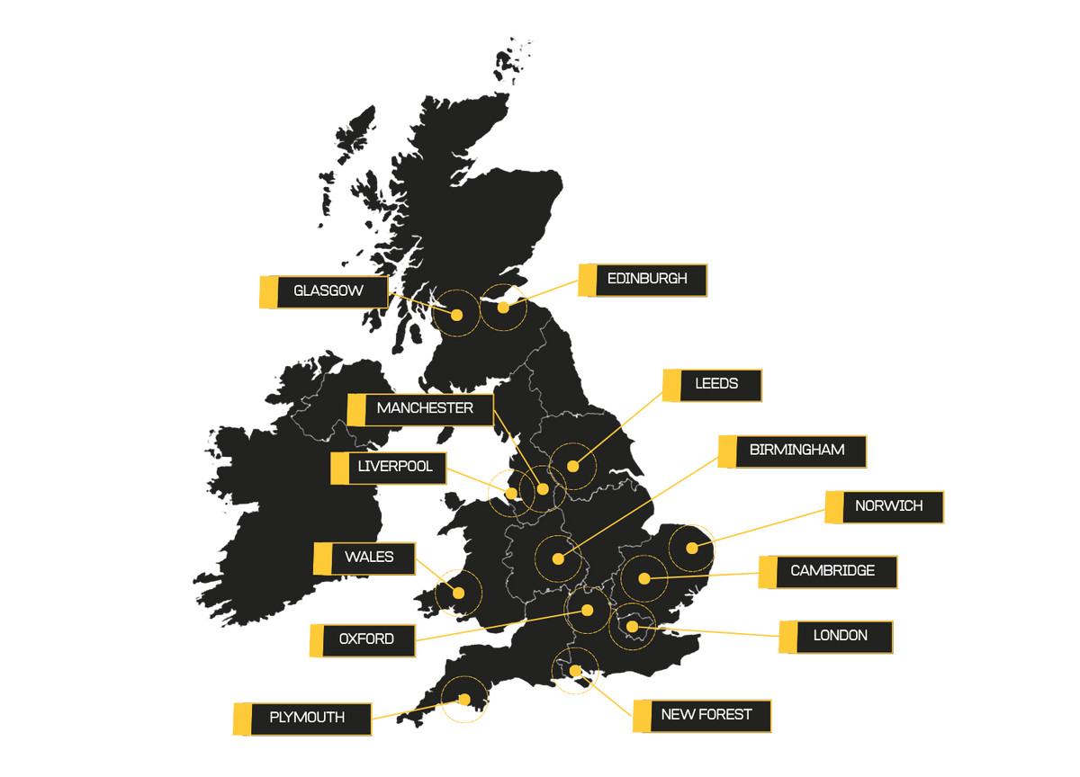 Lion Machines UK service network map